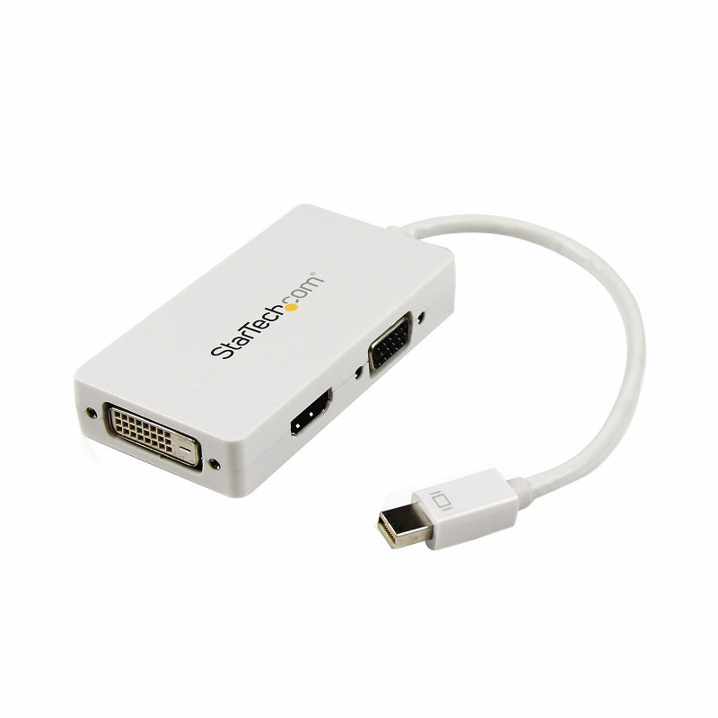 You Recently Viewed StarTech MDP2VGDVHDW Travel A/V Adapter: 3-in-1 mDP to VGA DVI or HDMI Converter - White Image